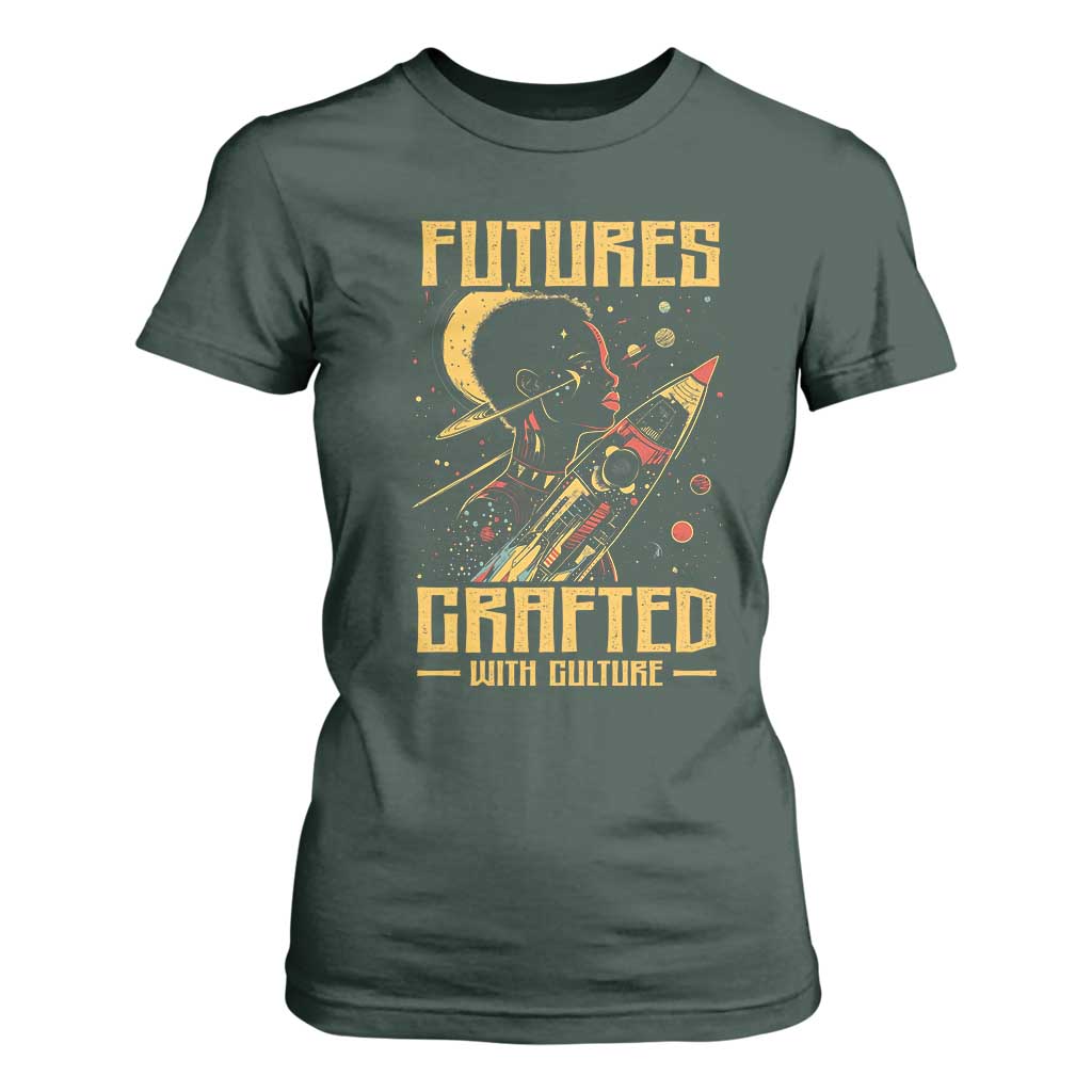 African American Afrofuturism T Shirt For Women Futures Crafted With Culture