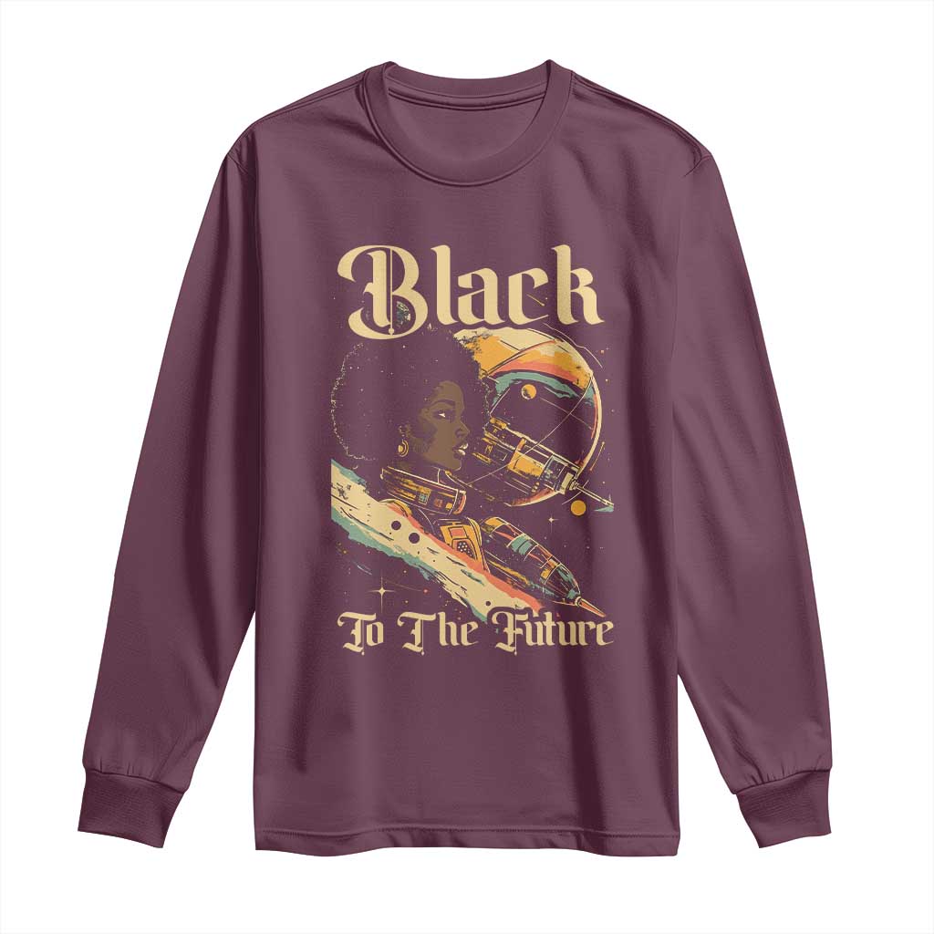 African American Afrofuturism Long Sleeve Shirt Black To The Future