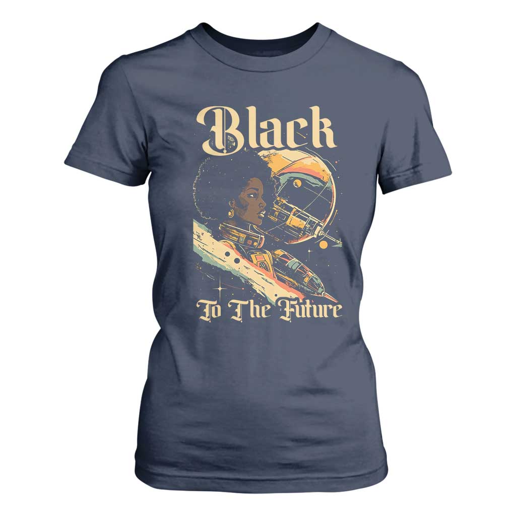 African American Afrofuturism T Shirt For Women Black To The Future