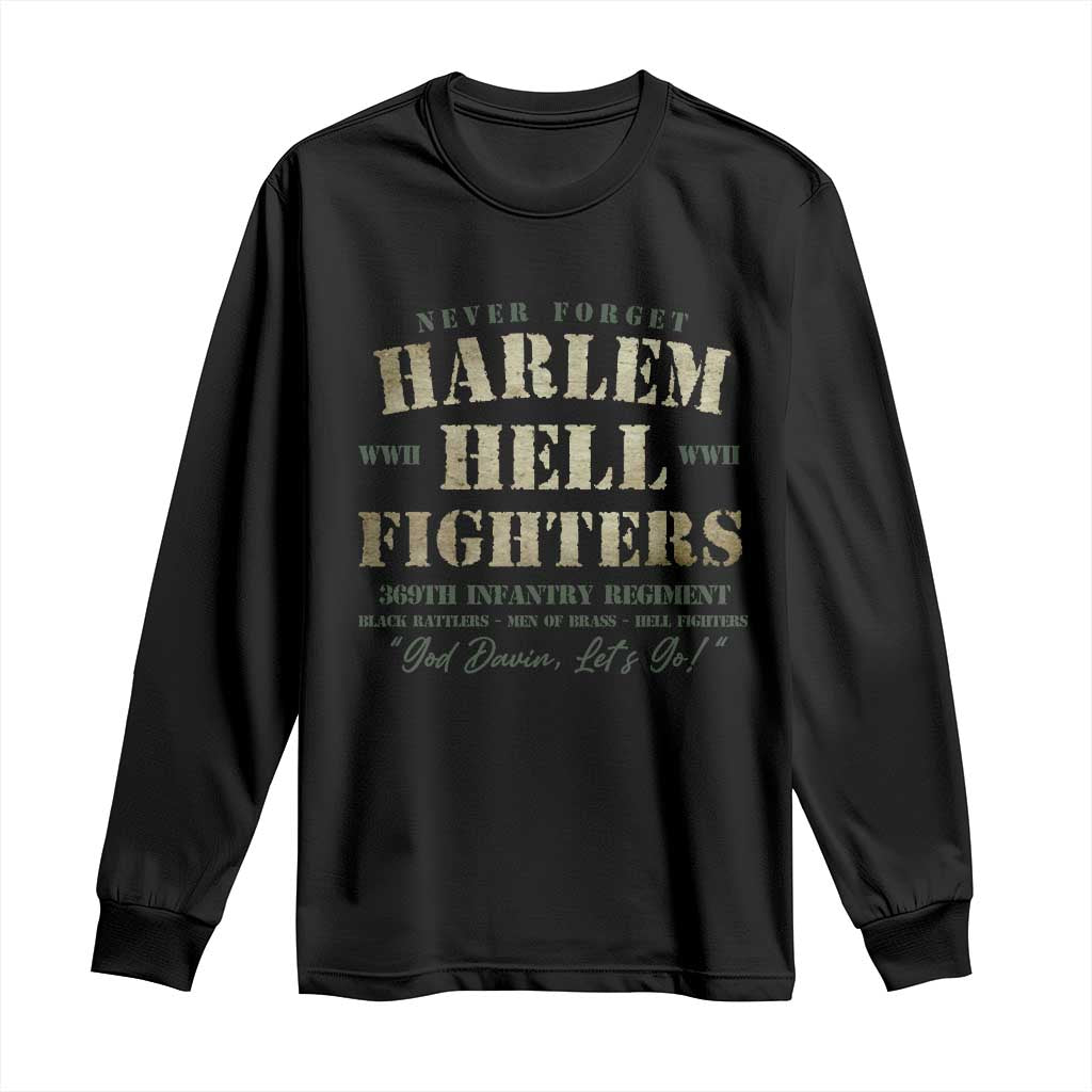 Harlem Hellfighters Long Sleeve Shirt African American Black History Military Soldiers