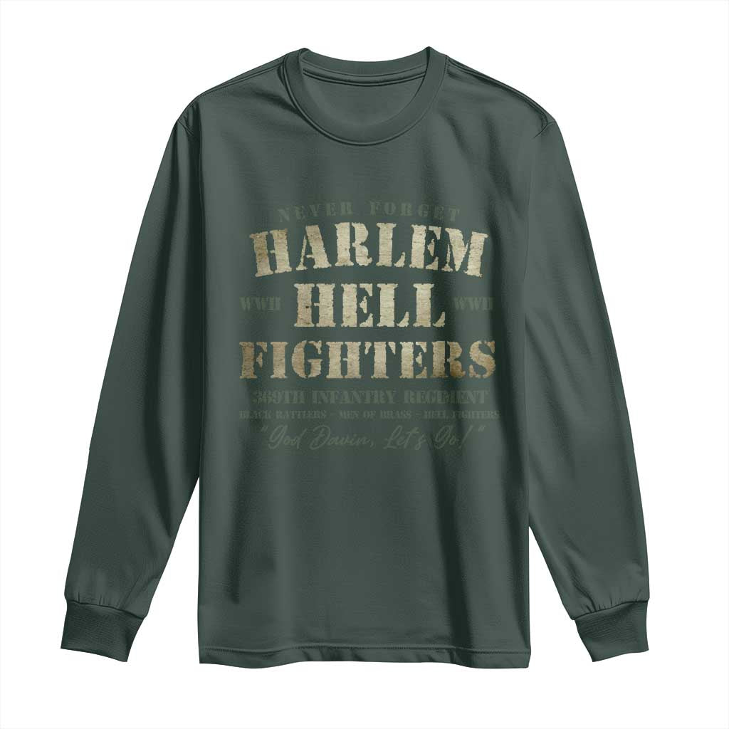 Harlem Hellfighters Long Sleeve Shirt African American Black History Military Soldiers