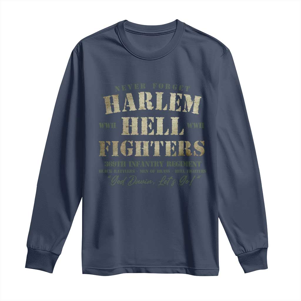 Harlem Hellfighters Long Sleeve Shirt African American Black History Military Soldiers