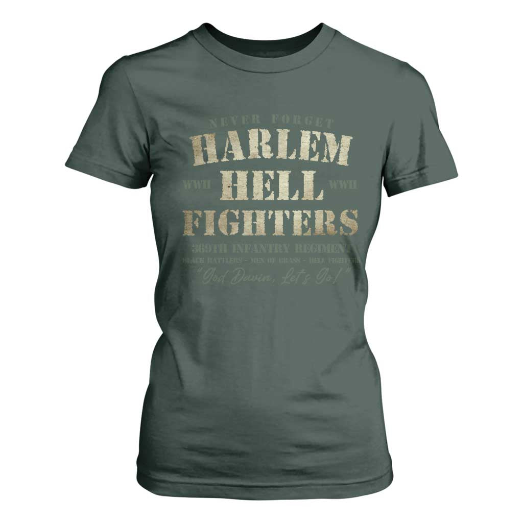 Harlem Hellfighters T Shirt For Women African American Black History Military Soldiers