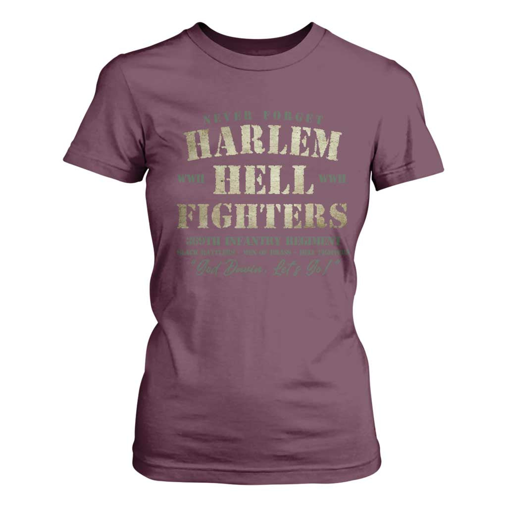 Harlem Hellfighters T Shirt For Women African American Black History Military Soldiers