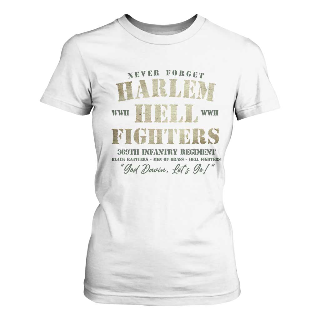 Harlem Hellfighters T Shirt For Women African American Black History Military Soldiers