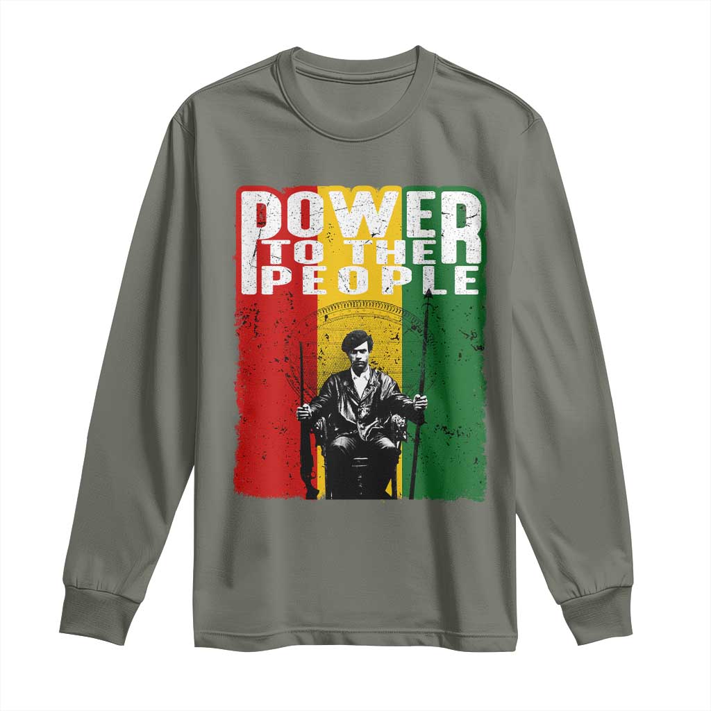 Black Panther Party Huey P. Newton Long Sleeve Shirt Power To The People
