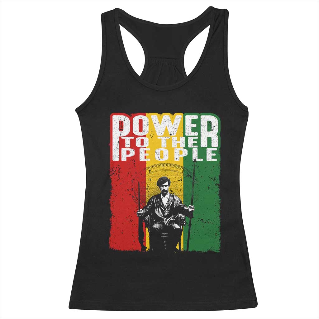 Black Panther Party Huey P. Newton Racerback Tank Top Power To The People
