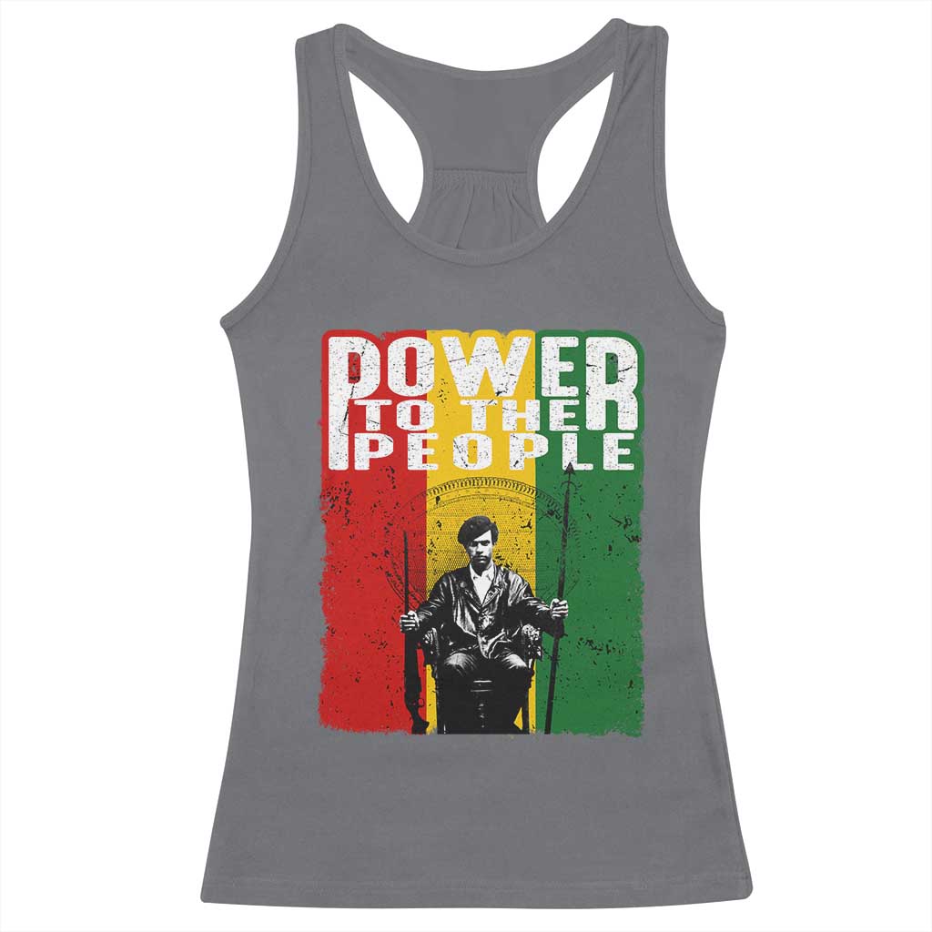 Black Panther Party Huey P. Newton Racerback Tank Top Power To The People