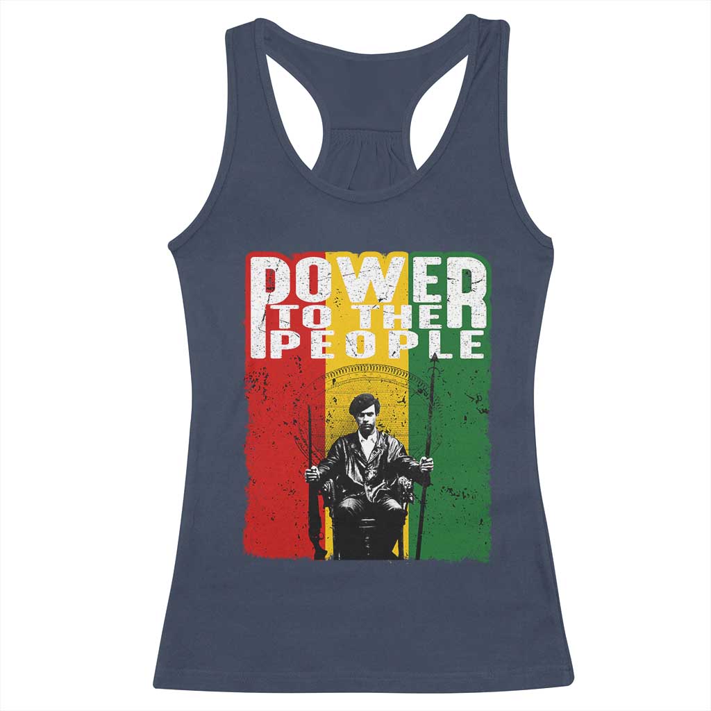 Black Panther Party Huey P. Newton Racerback Tank Top Power To The People