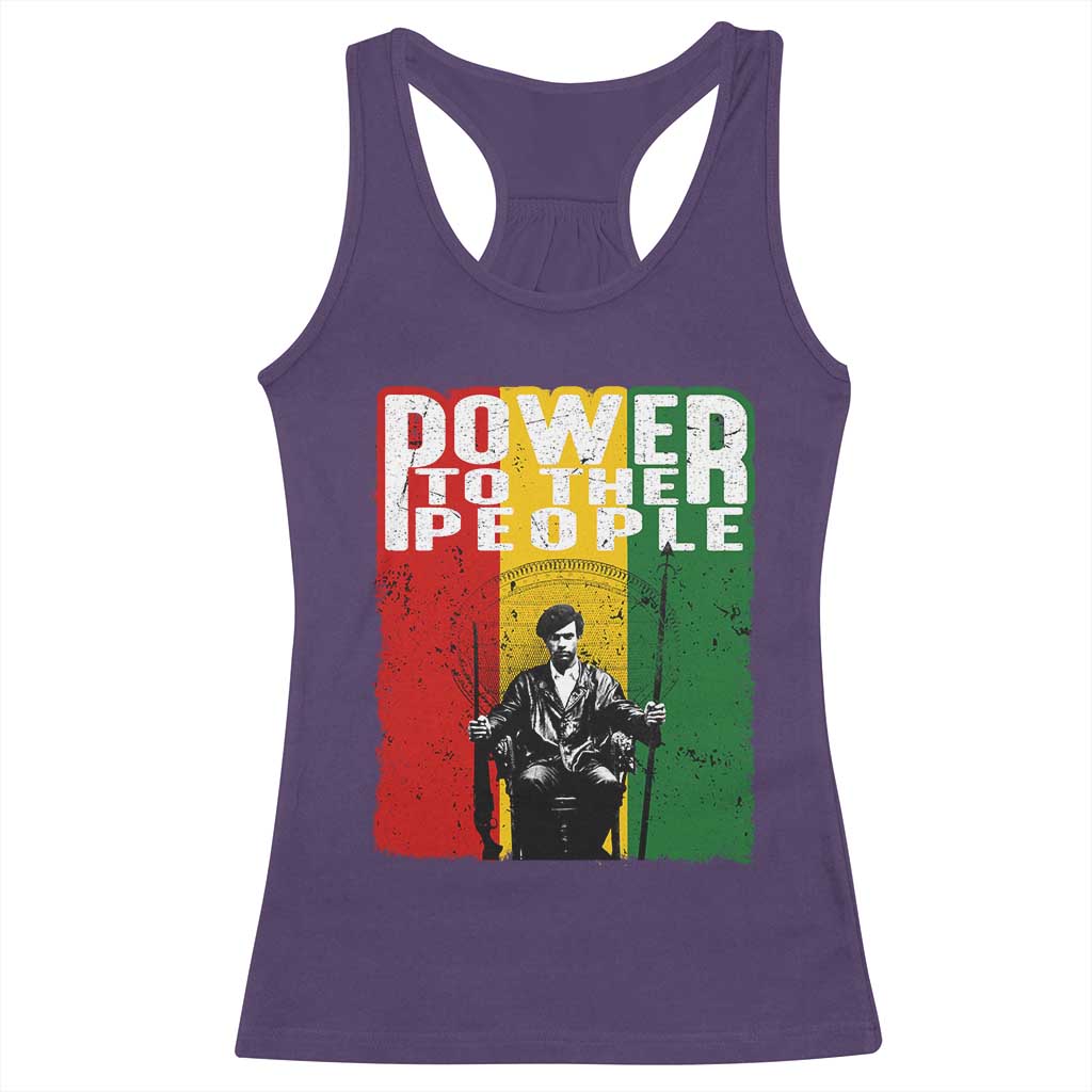 Black Panther Party Huey P. Newton Racerback Tank Top Power To The People