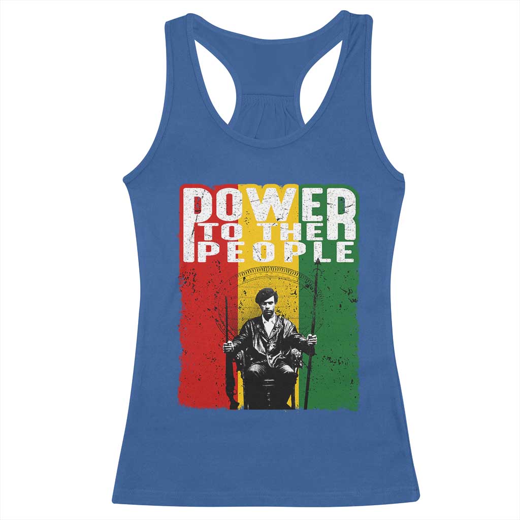 Black Panther Party Huey P. Newton Racerback Tank Top Power To The People