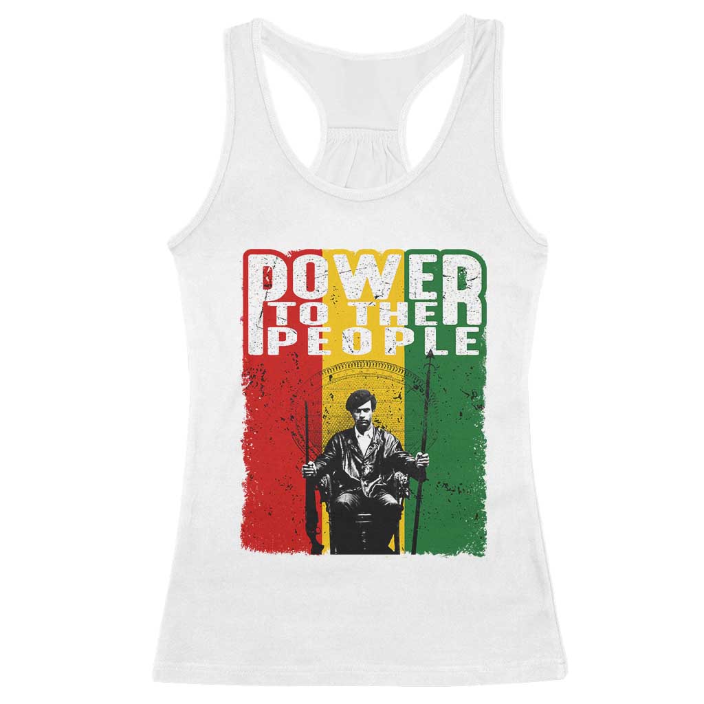 Black Panther Party Huey P. Newton Racerback Tank Top Power To The People