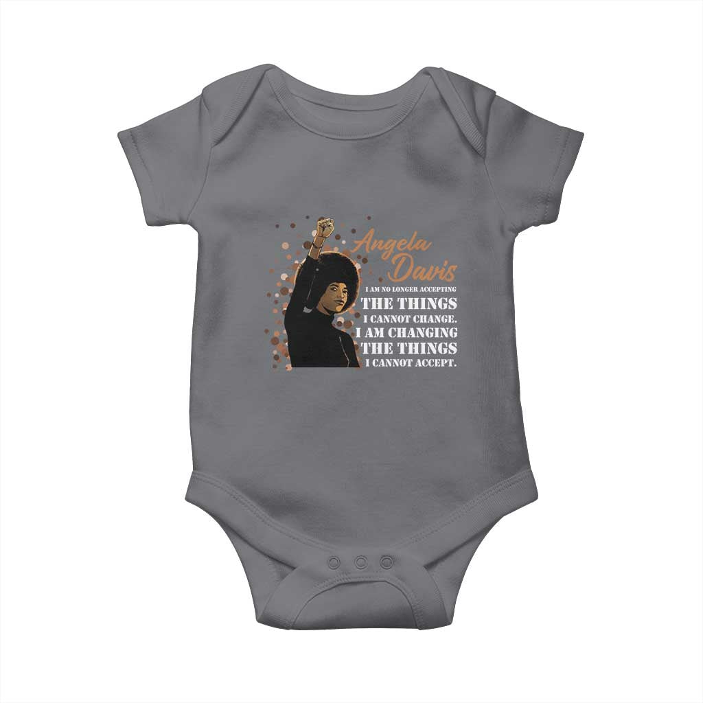 Angela Davis Baby Onesie I Am Changing The Things I Cannot Accept Black Panther Party