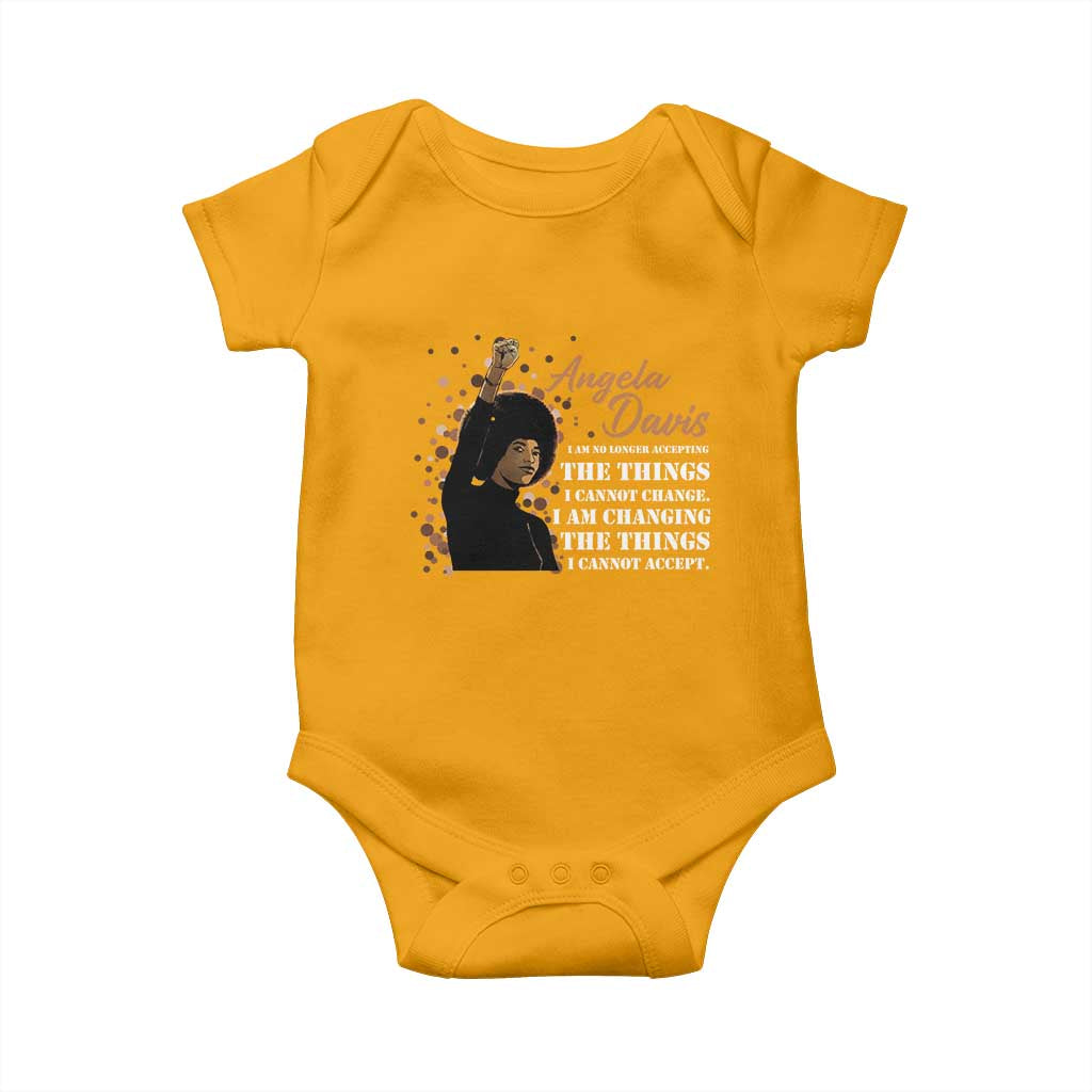 Angela Davis Baby Onesie I Am Changing The Things I Cannot Accept Black Panther Party