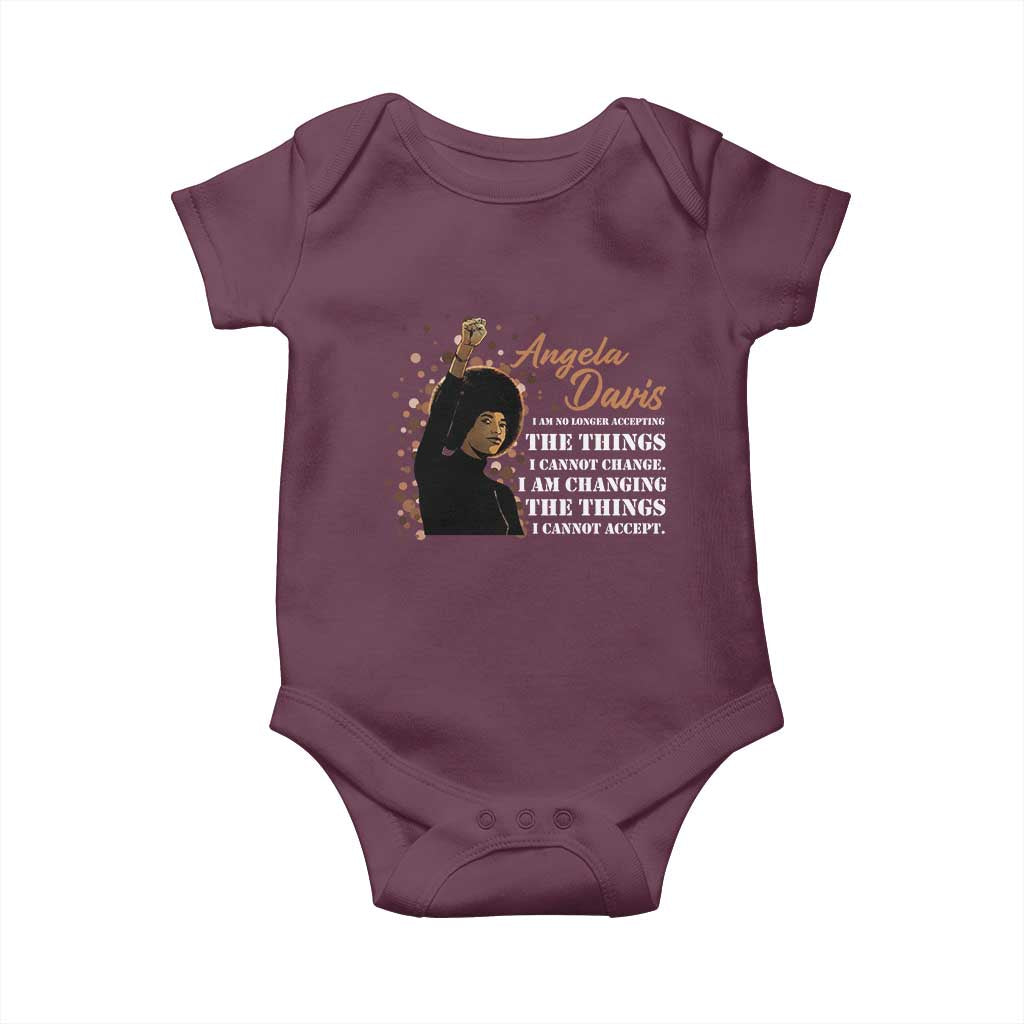 Angela Davis Baby Onesie I Am Changing The Things I Cannot Accept Black Panther Party