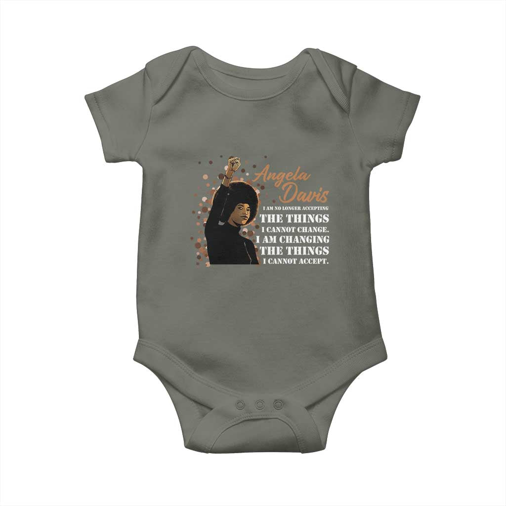 Angela Davis Baby Onesie I Am Changing The Things I Cannot Accept Black Panther Party
