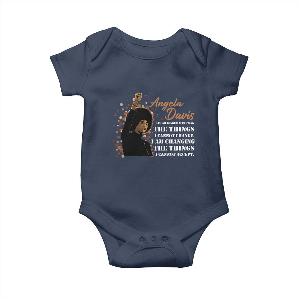 Angela Davis Baby Onesie I Am Changing The Things I Cannot Accept Black Panther Party