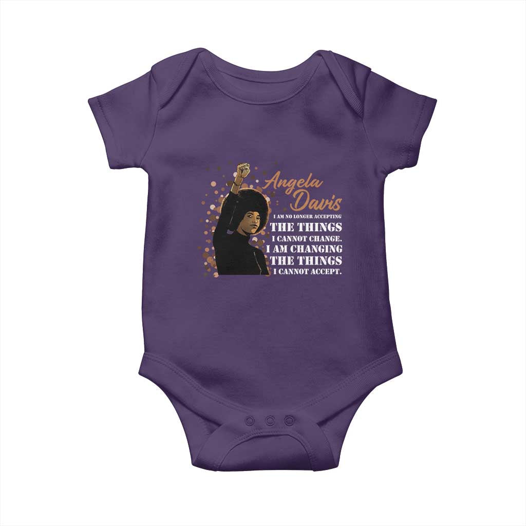 Angela Davis Baby Onesie I Am Changing The Things I Cannot Accept Black Panther Party