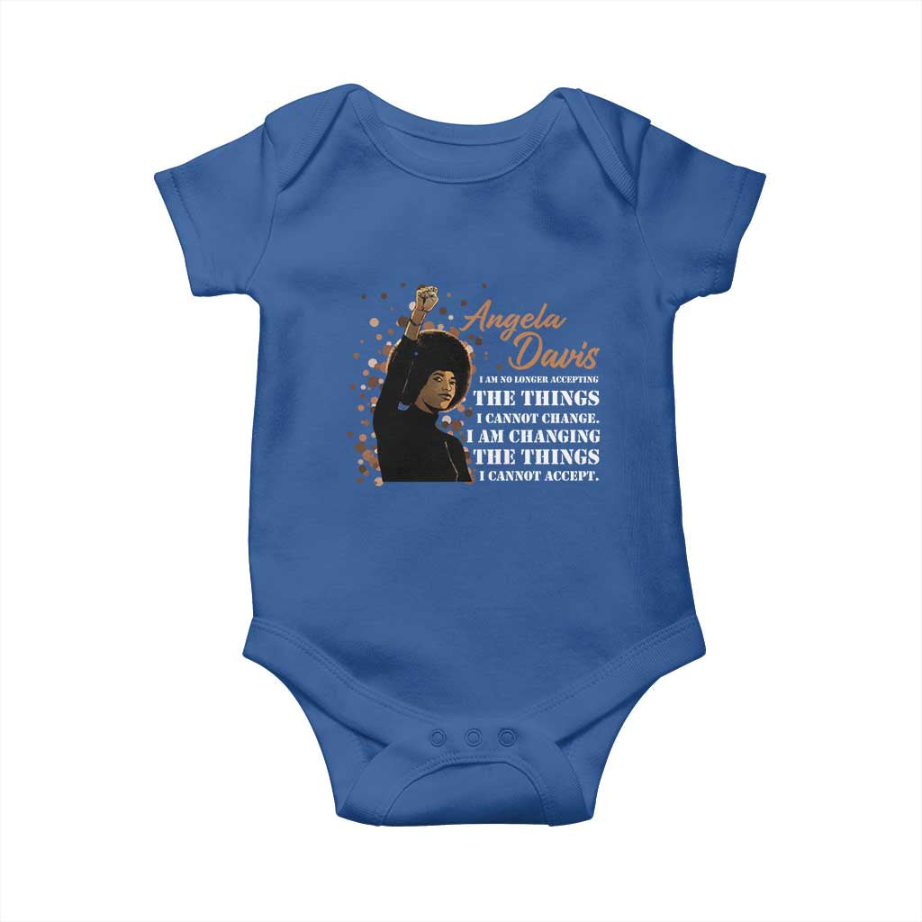 Angela Davis Baby Onesie I Am Changing The Things I Cannot Accept Black Panther Party