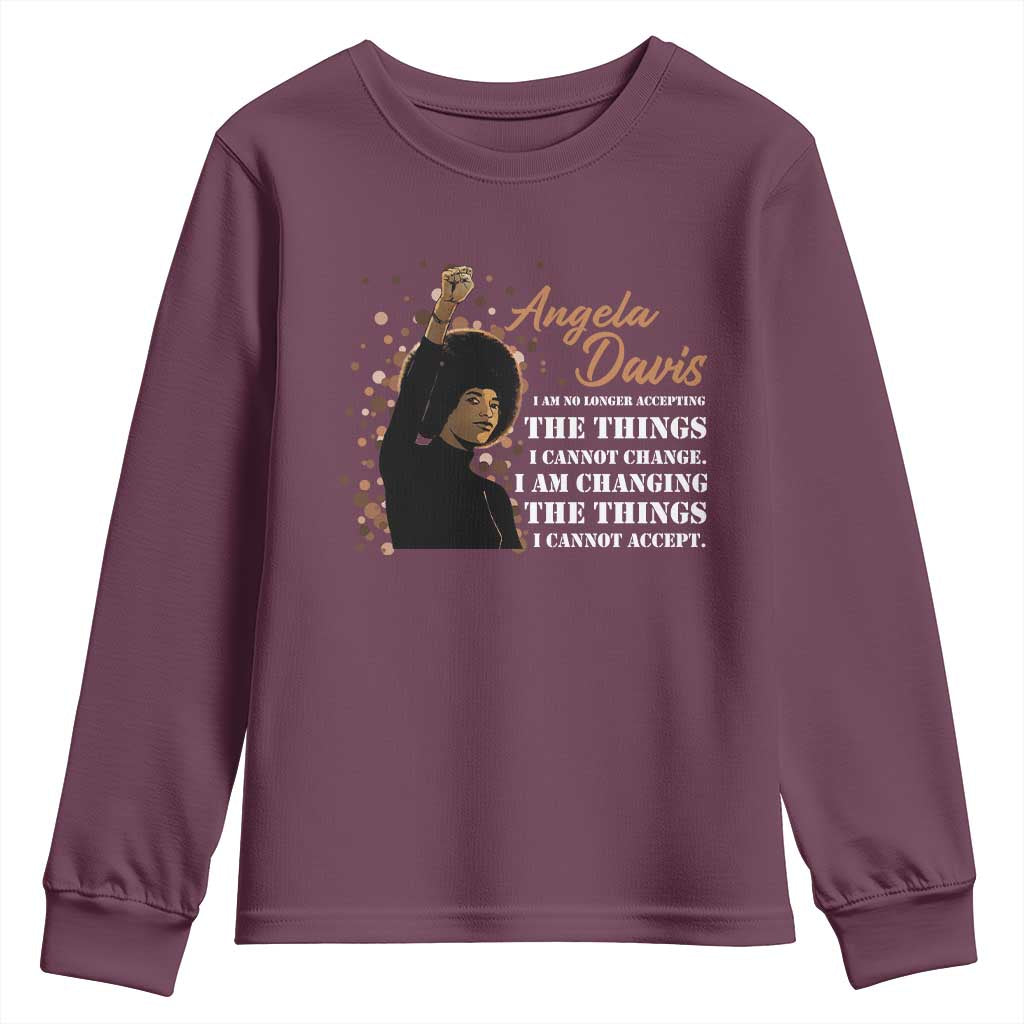 Angela Davis Youth Sweatshirt I Am Changing The Things I Cannot Accept Black Panther Party