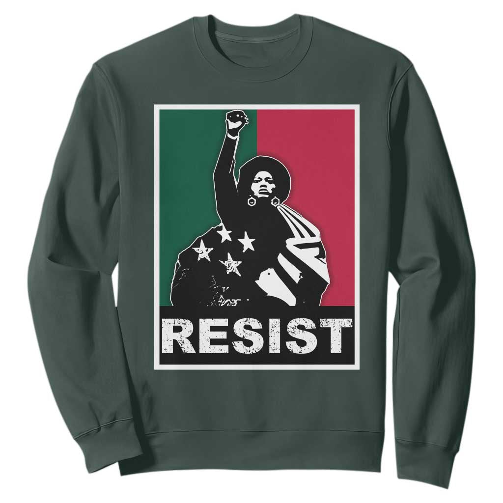 Resist Angela Davis Sweatshirt Black Panther Party History Civil Rights