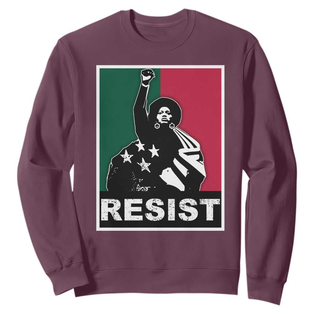 Resist Angela Davis Sweatshirt Black Panther Party History Civil Rights