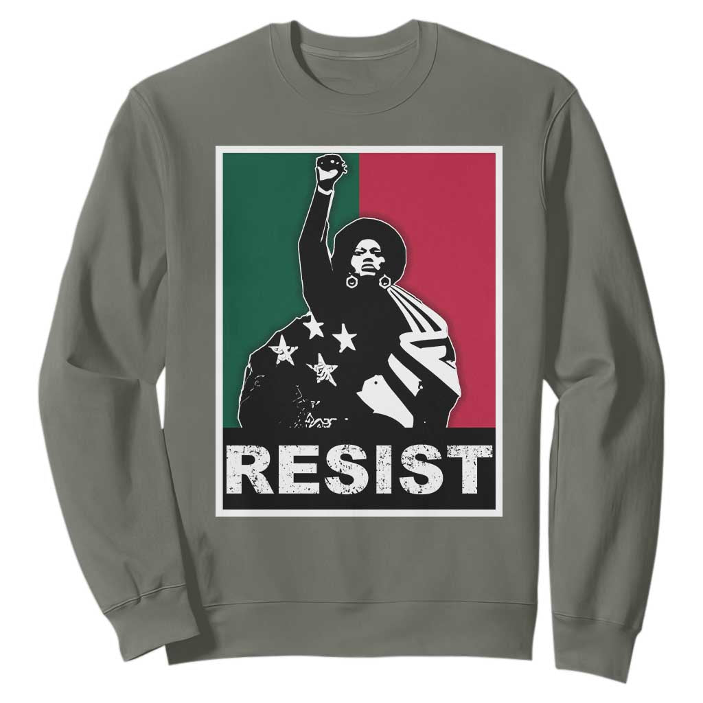 Resist Angela Davis Sweatshirt Black Panther Party History Civil Rights