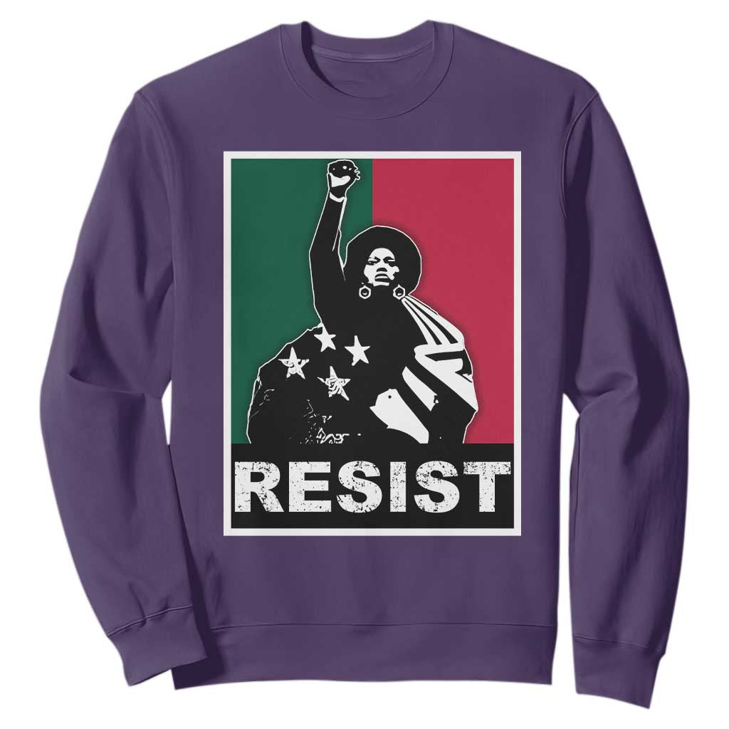 Resist Angela Davis Sweatshirt Black Panther Party History Civil Rights