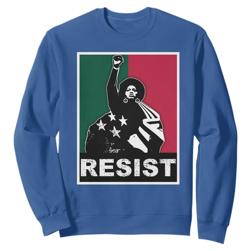 Resist Angela Davis Sweatshirt Black Panther Party History Civil Rights