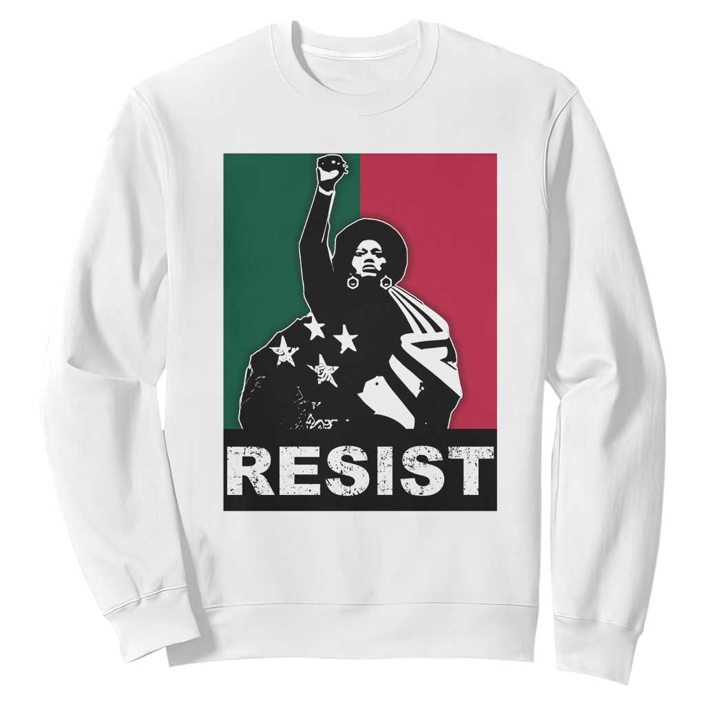 Resist Angela Davis Sweatshirt Black Panther Party History Civil Rights