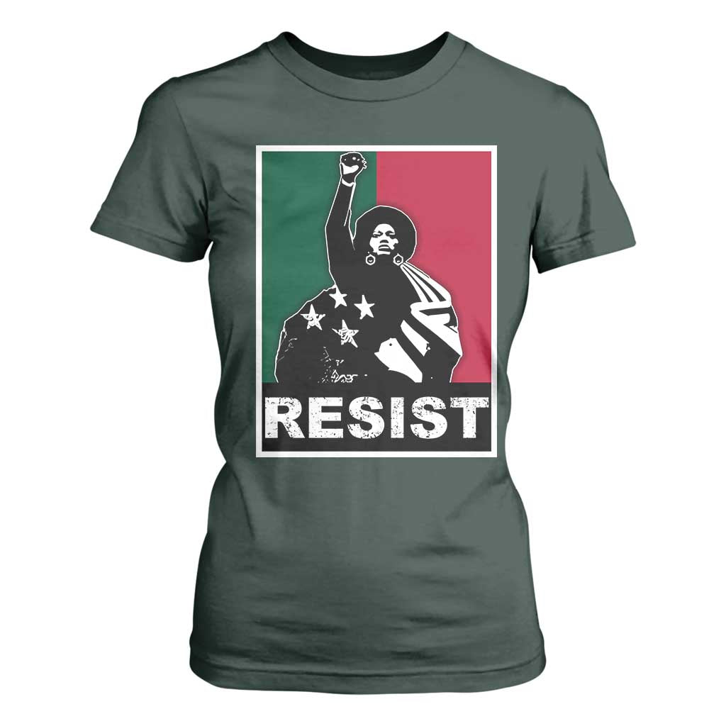 Resist Angela Davis T Shirt For Women Black Panther Party History Civil Rights