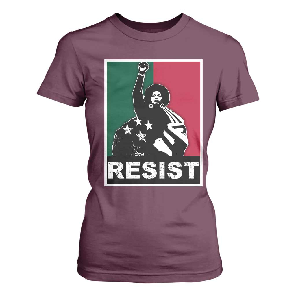Resist Angela Davis T Shirt For Women Black Panther Party History Civil Rights