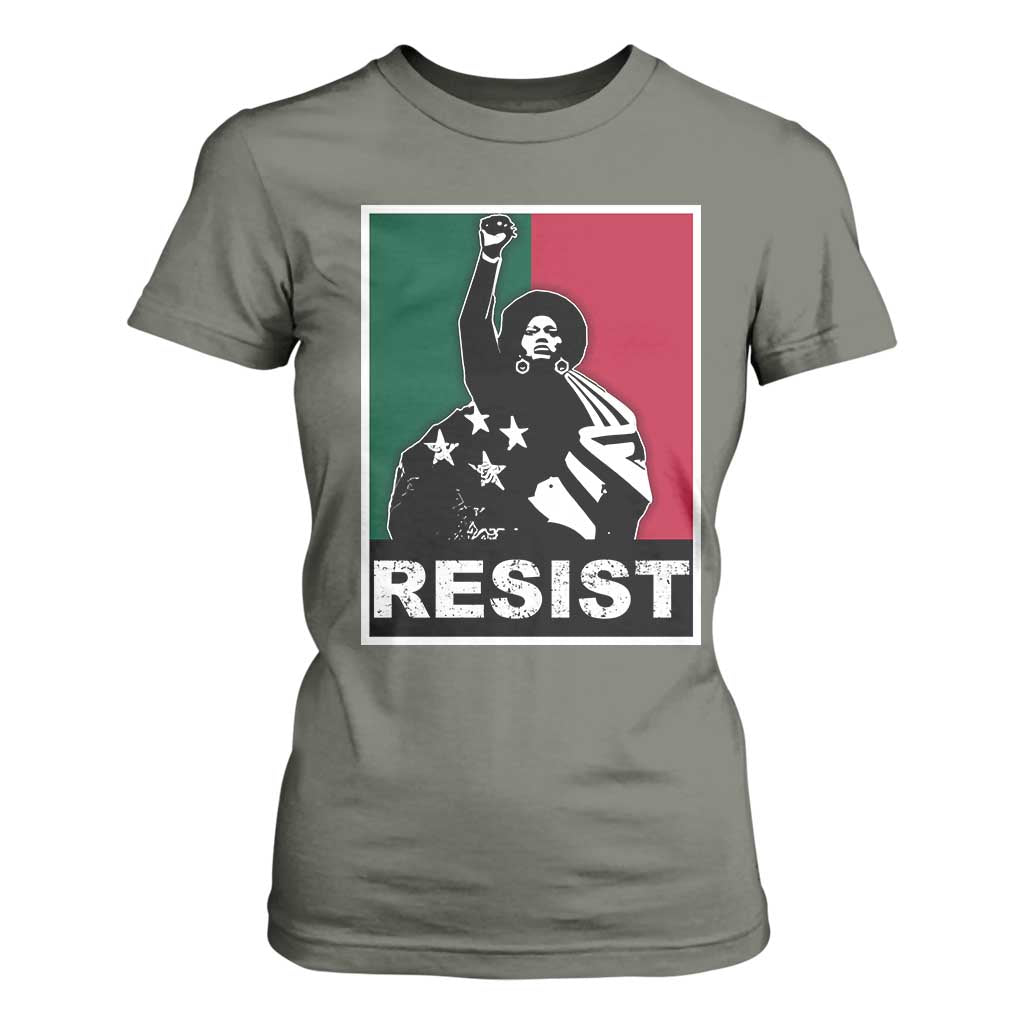 Resist Angela Davis T Shirt For Women Black Panther Party History Civil Rights