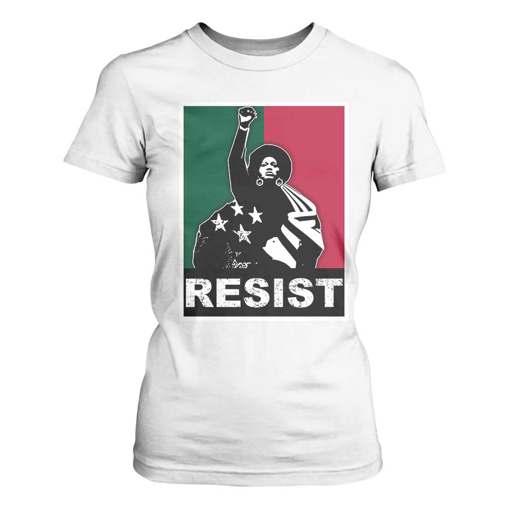 Resist Angela Davis T Shirt For Women Black Panther Party History Civil Rights