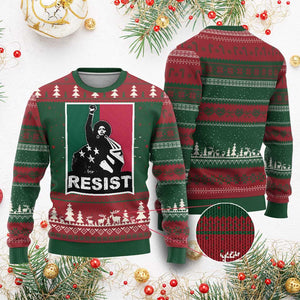 Resist Angela Davis Ugly Christmas Sweater Black Panther Party History Civil Rights