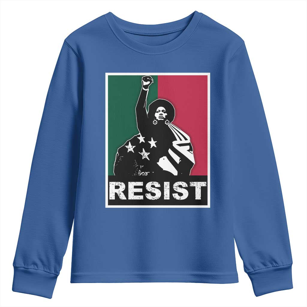 Resist Angela Davis Youth Sweatshirt Black Panther Party History Civil Rights