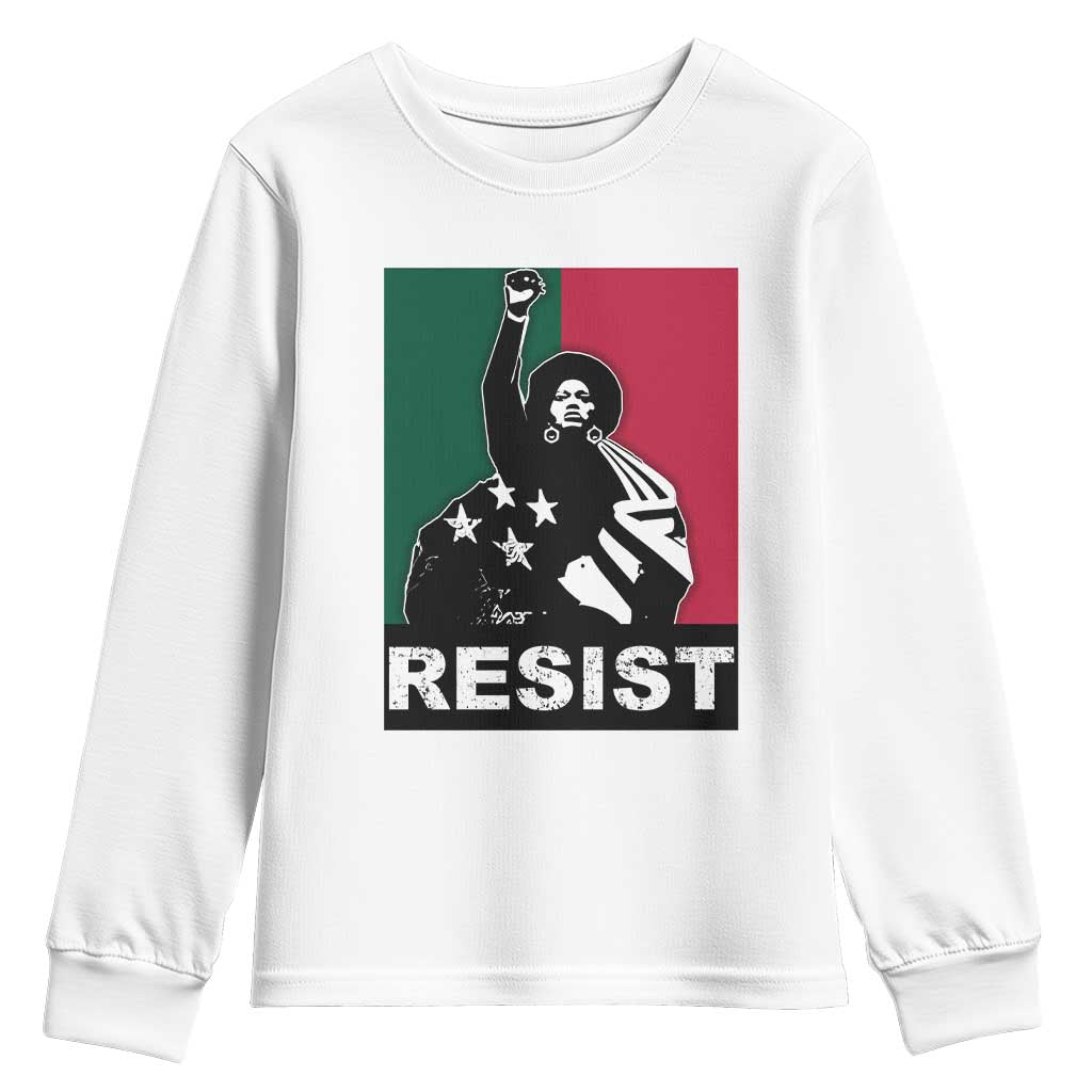 Resist Angela Davis Youth Sweatshirt Black Panther Party History Civil Rights