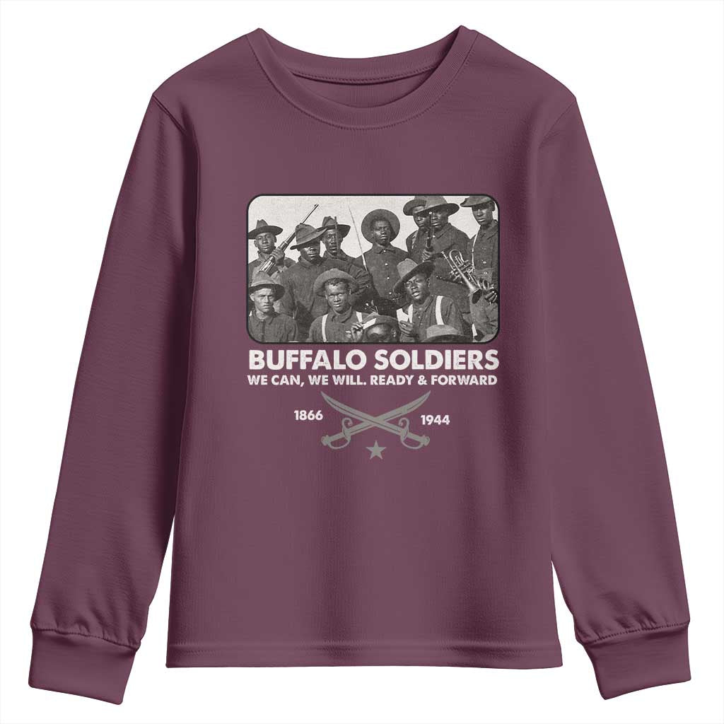 Buffalo Soldiers Youth Sweatshirt We Can We Will Ready Forward Black History