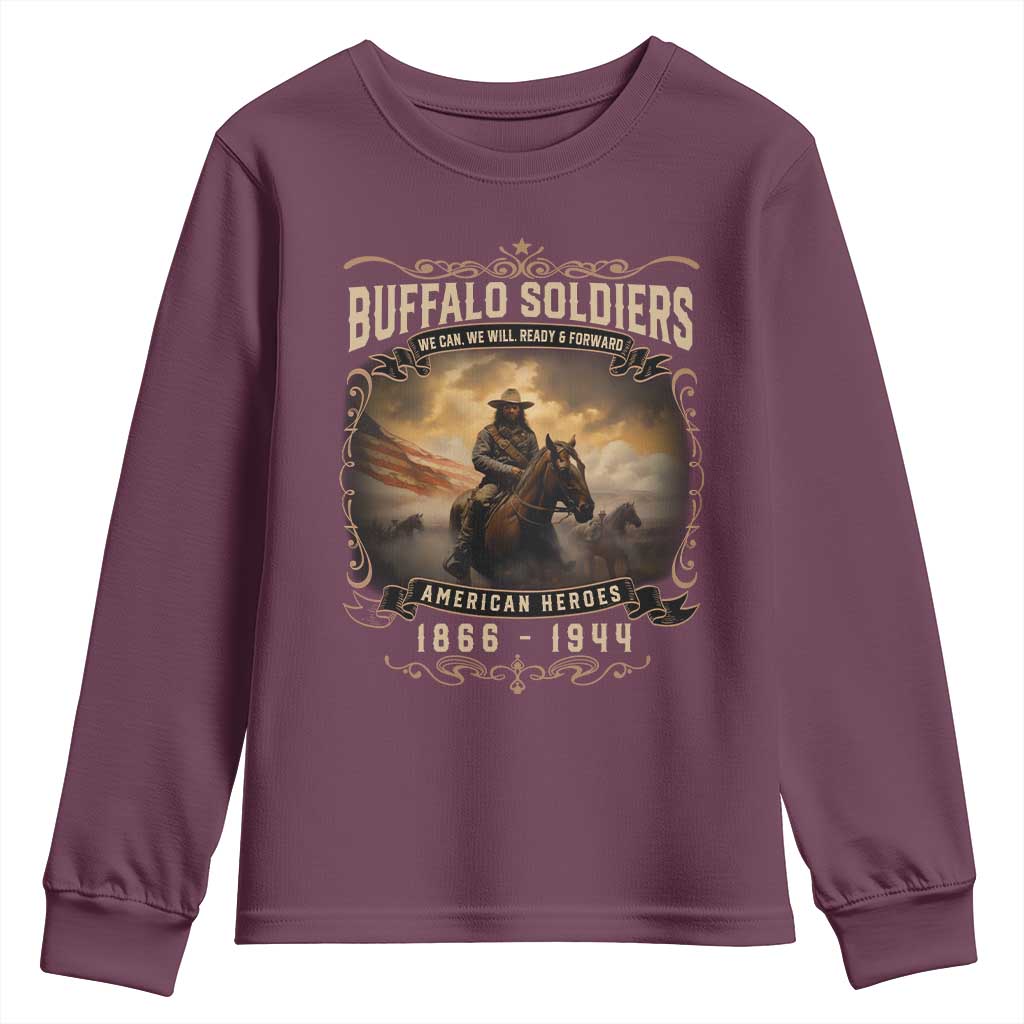 Buffalo Soldiers Youth Sweatshirt American Heros Cavalry Black History