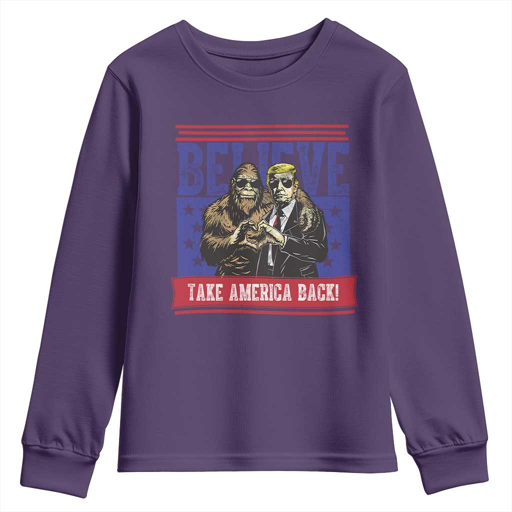 Funny Believe Bigfoot Trump Youth Sweatshirt Take America Back