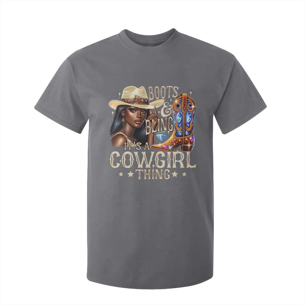 Cowgirl T Shirt For Kid Boots & Bling Its A Cowgirl Thing Melanin Rodeo