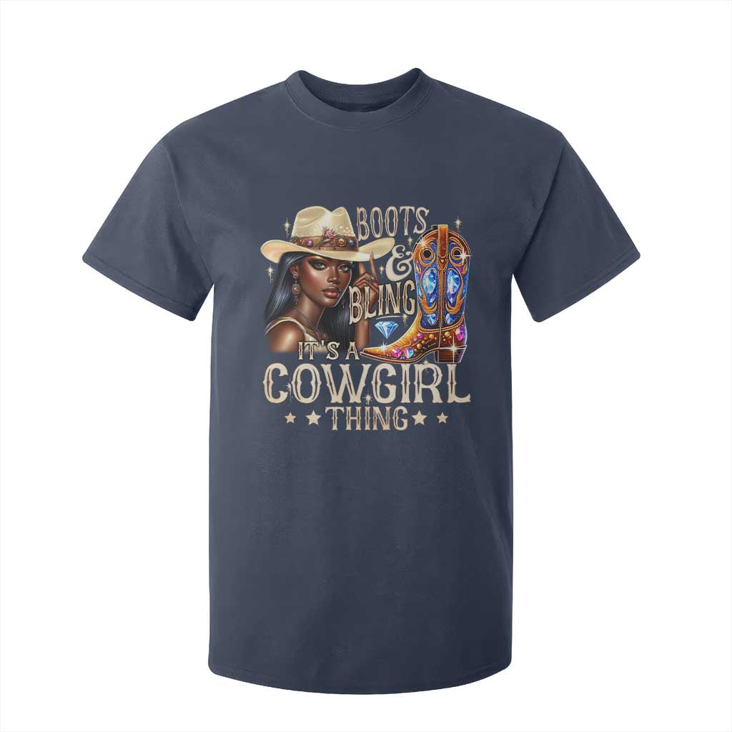 Cowgirl T Shirt For Kid Boots & Bling Its A Cowgirl Thing Melanin Rodeo