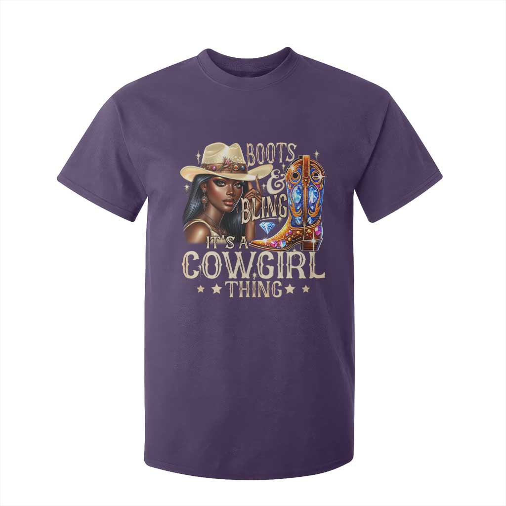Cowgirl T Shirt For Kid Boots & Bling Its A Cowgirl Thing Melanin Rodeo