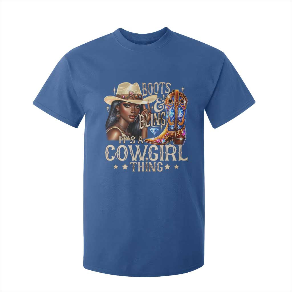 Cowgirl T Shirt For Kid Boots & Bling Its A Cowgirl Thing Melanin Rodeo
