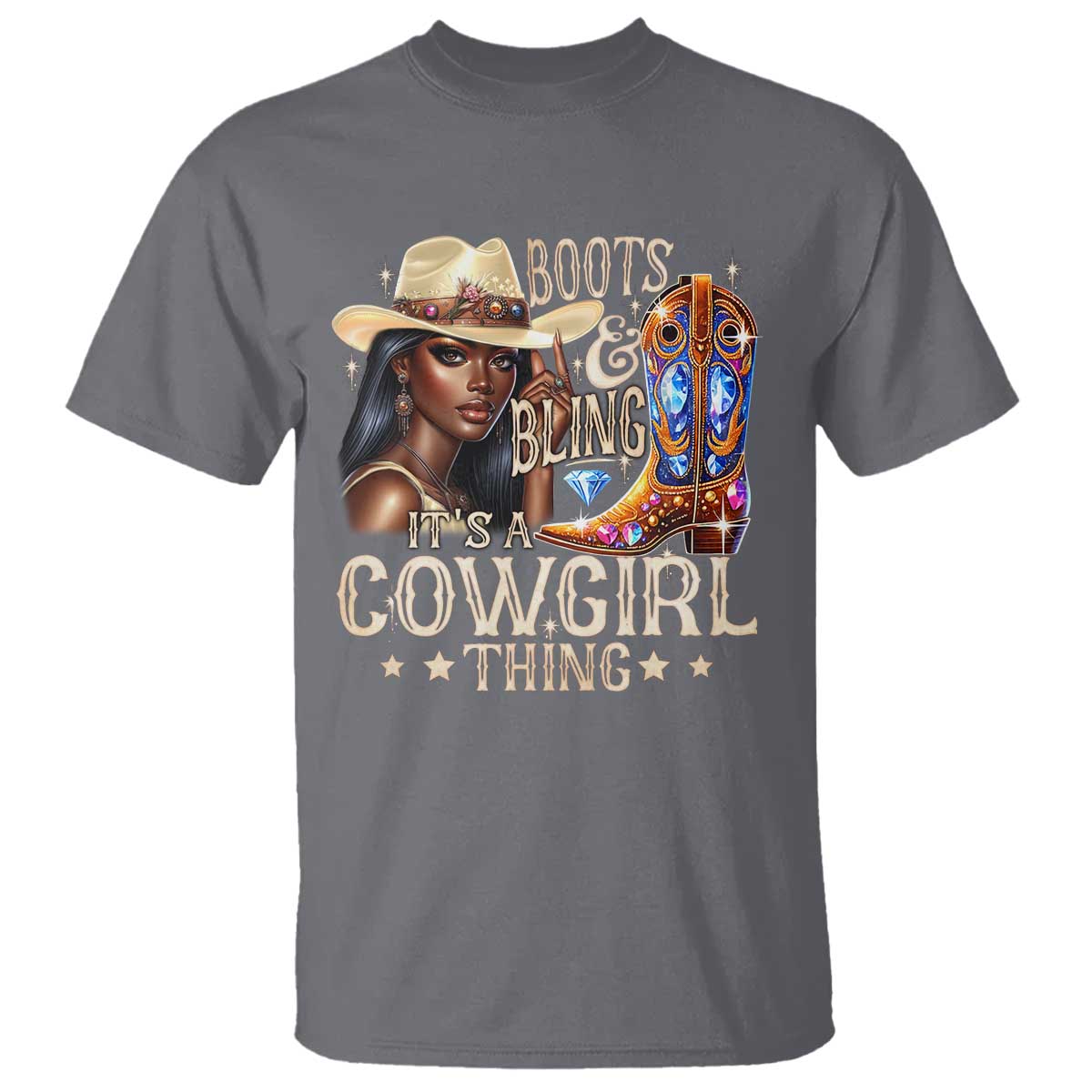 Cowgirl T Shirt Boots & Bling Its A Cowgirl Thing Melanin Rodeo