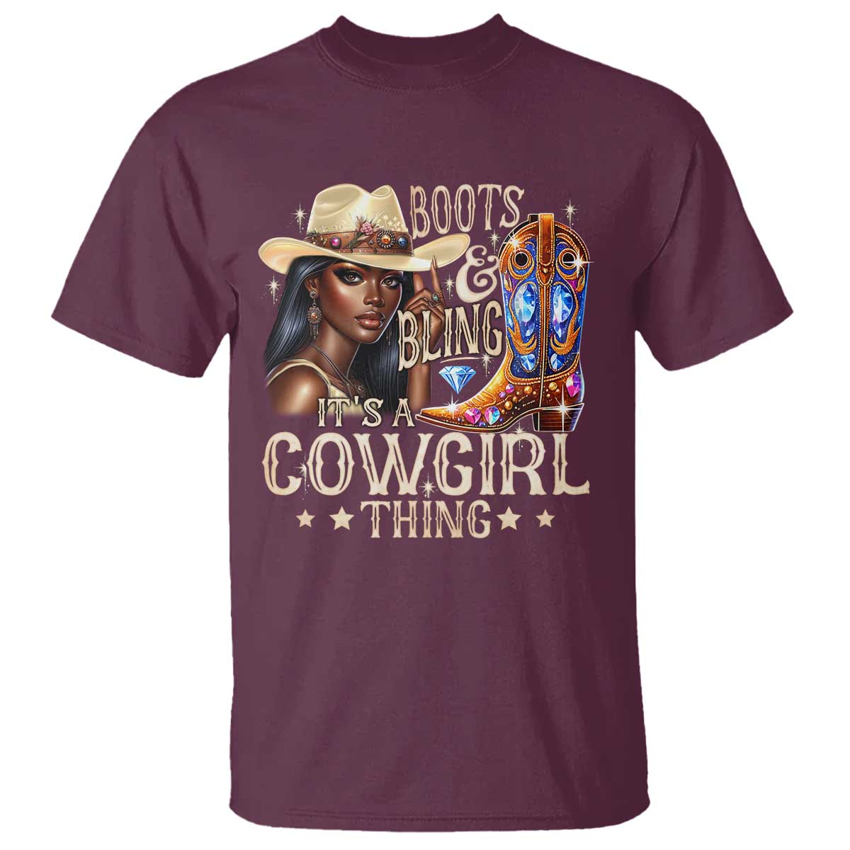 Cowgirl T Shirt Boots & Bling Its A Cowgirl Thing Melanin Rodeo
