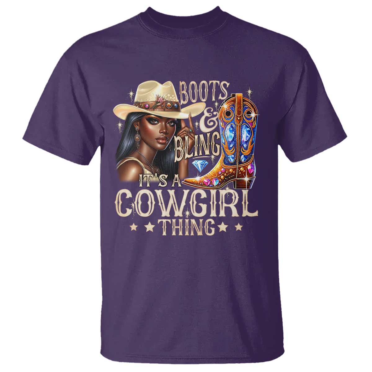 Cowgirl T Shirt Boots & Bling Its A Cowgirl Thing Melanin Rodeo