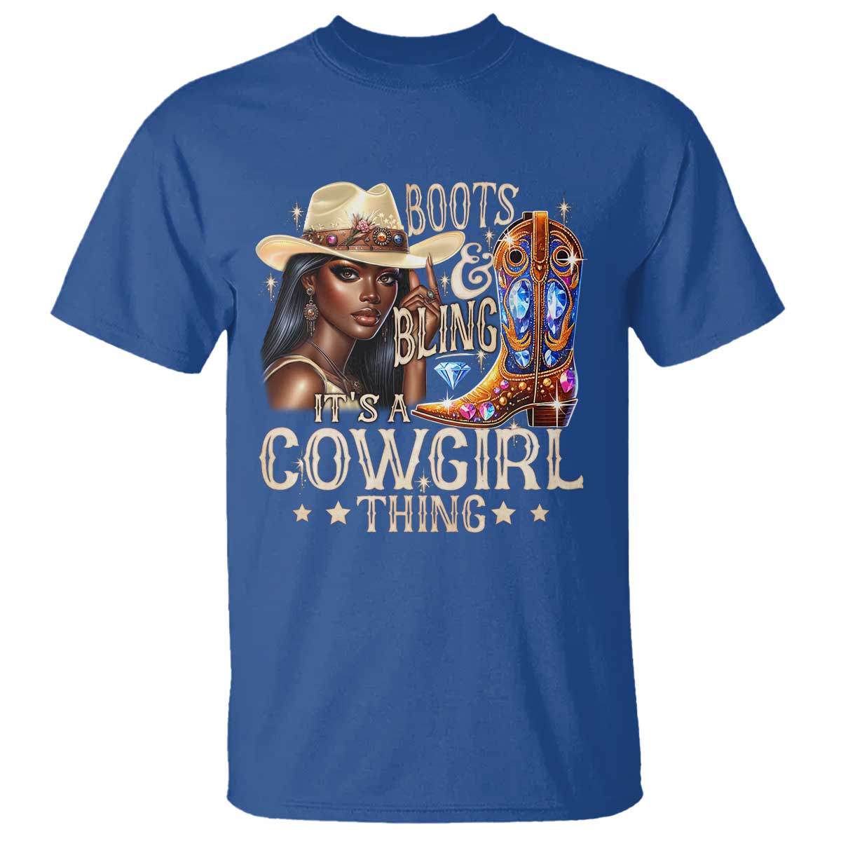 Cowgirl T Shirt Boots & Bling Its A Cowgirl Thing Melanin Rodeo