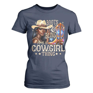 Cowgirl T Shirt For Women Boots & Bling Its A Cowgirl Thing Melanin Rodeo