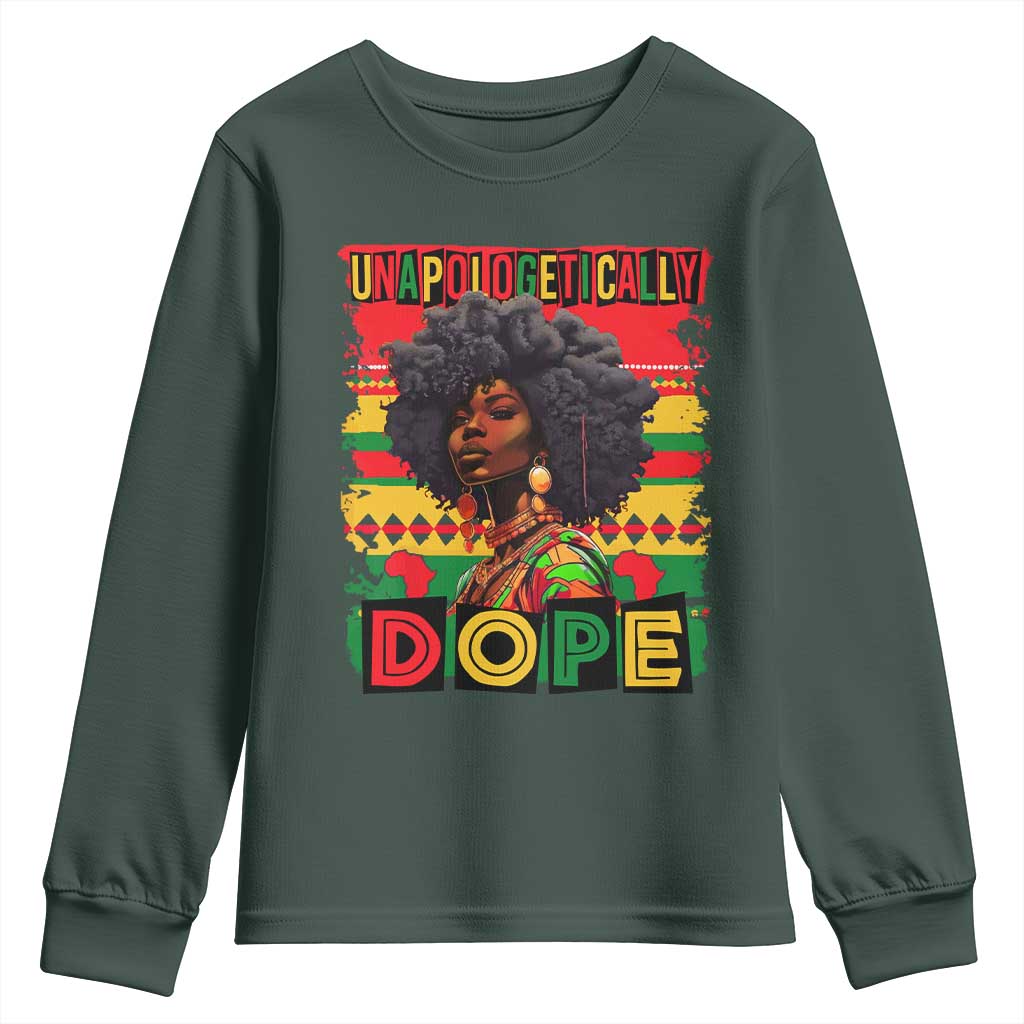 Black Women Unapologetically Dope Youth Sweatshirt Juneteenth Black History